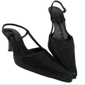 St. John Vero Cuoio Blk Slingback Pumps Sz 7.5